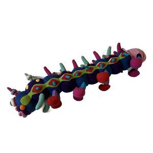 ECO Handmade Colorful Caterpillar Plush Stuffed Animal Toy Large Vibrant Art